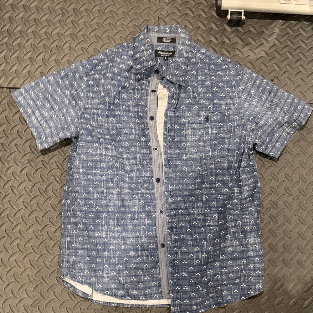 Eighty Eight Blue Patterned Button-Down Shirt
